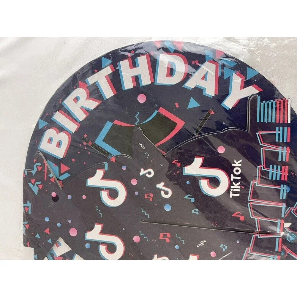 TikTok Happy Birthday 3 Tier Cupcake Stand Party Decoration Holds 24 Cupcakes